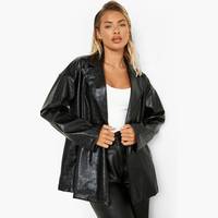 boohoo Women's Black Leather Blazers