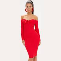 Pretty Little Thing Womens Red Midi Dresses