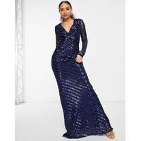 Goddiva Women's Blue Maxi Dresses