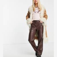 Topshop Women's Petite Leather Trousers