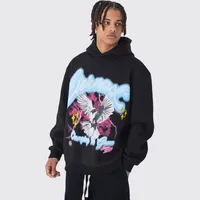 NASTY GAL Men's Black Graphic Hoodies