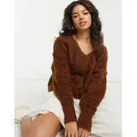 Free People Women's Brown Knitted Cardigans