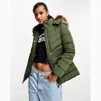 New Look Women's Green Puffer Jackets