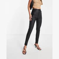 Vero Moda Women's Black Coated Jeans