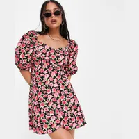 topshop pink floral wrap dress