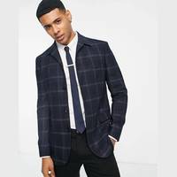 Selected Homme Men's Navy Check Suits