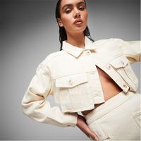 Missguided Women's White Cropped Jackets