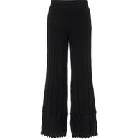 House Of Fraser Women's Ribbed Wide Leg Trousers