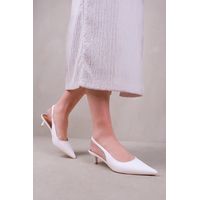 Where's That From Women's White Kitten Heels