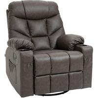 HOMCOM Brown Leather Recliner Chairs