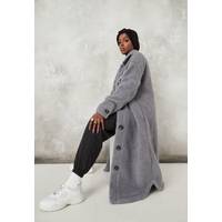 Missguided Women's Grey Teddy Coats