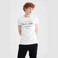 DeFacto Men's Slogan T-shirts