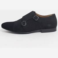 Walk London Men's Black Monk Shoes