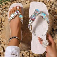 SHEIN Women's Square Toe Flip Flops