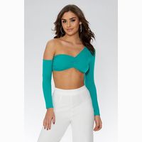 Quiz One Shoulder Crop Tops for Women