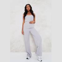 I Saw It First Women's Ribbed Wide Leg Trousers