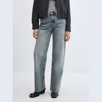 Mango Women's High Waisted Wide Leg Jeans