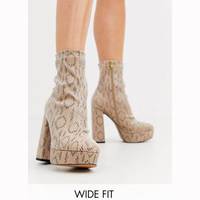 ASOS DESIGN Women's Snake Print Ankle Boots