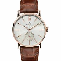 Accurist Mens Rose Gold Watch With Leather Strap