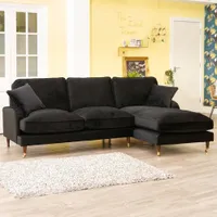 Wilko Black Velvet Sofas