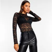 I Saw It First Women's Long Sleeve Lace Bodysuits