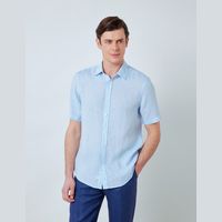 Hawes & Curtis Men's Blue Linen Shirts