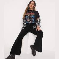 Simply Be Women's Black Flared Trousers