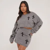 Ego Shoes Women's Grey Cropped Jumpers