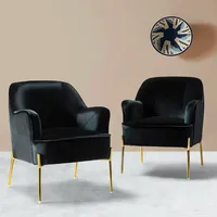 Blue Elephant Black Armchairs