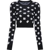 Dolce and Gabbana Women's Black Cropped Jumpers