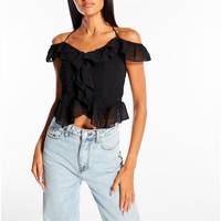 House Of Fraser Women's Button Front Crop Tops