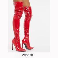ASOS Women's Red Knee High Boots