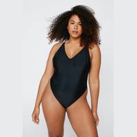 NASTY GAL Women's black plus size swimsuits