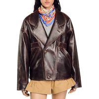 Bloomingdale's Women's Brown Leather Jacket