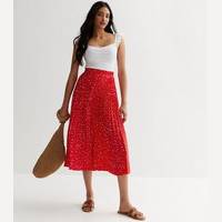 New Look Women's Red Pleated Skirts