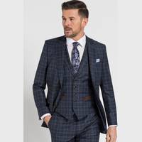 Slater Menswear Men's Navy Check Suits