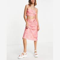 Topshop Women's Pink Midi Skirts
