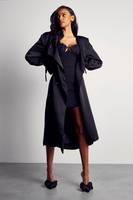 MissPap Women's Black Trench Coats