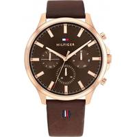 Tommy Hilfiger Mens Rose Gold Watch With Leather Strap