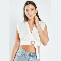 Everything5Pounds Women's Wrap Crop Tops