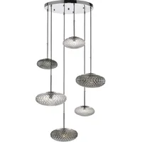 Dar Lighting Smoked Glass Pendant Lights