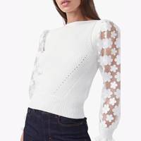 French Connection Women's White Cotton Jumpers