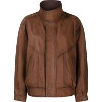 Manokhi Women's Brown Leather Jacket