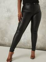 Missguided Women's Black Coated Jeans