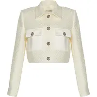 Wolf & Badger Women's White Cropped Jackets
