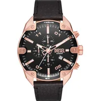 First Class Watches Mens Rose Gold Watch With Black Leather Strap