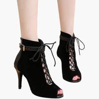 Milanoo Women's Black Heel Boots