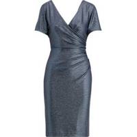 lauren ralph lauren metallic surplice dress