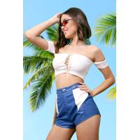 Women's I Saw It First Lace-Up Crop Tops