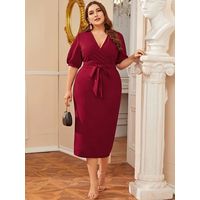 Milanoo Plus Size Red Dresses